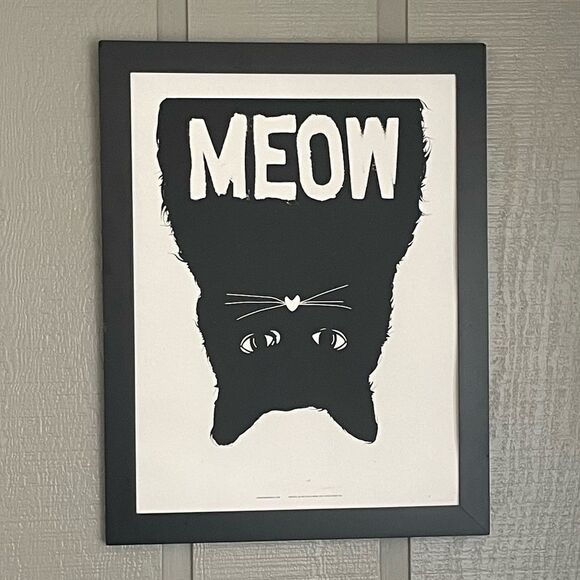18”x 24” “MEOW” Print on Recycled Paper with Water Based Ink - Picture 1 of 3